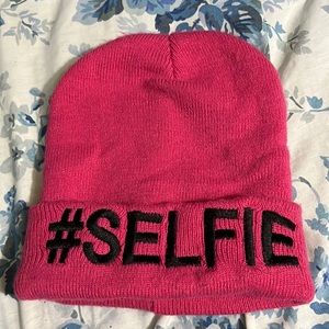 #selfie bright pink hat